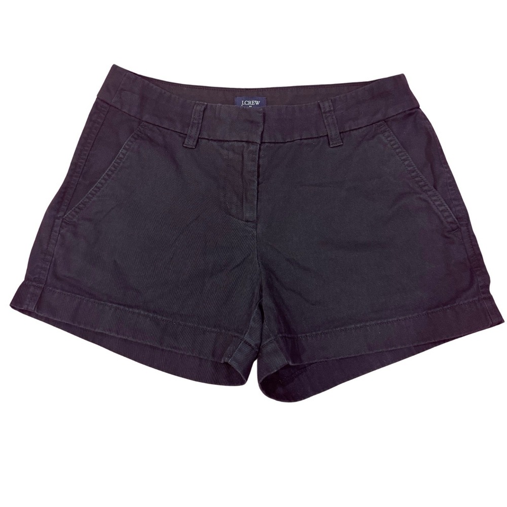 J.Crew Women's Chino Shorts Size 00 Black Cotton Casual Summer Preppy
